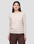 Connexion Drawstring Stripe Kaos Wanita