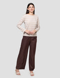 Connexion Drawstring Stripe Kaos Wanita
