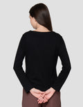 Connexion Kerut Bahu Pinggang Kaos Wanita