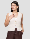 Connexion Vest Gold Button Wanita