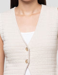 Connexion Vest Gold Button Wanita