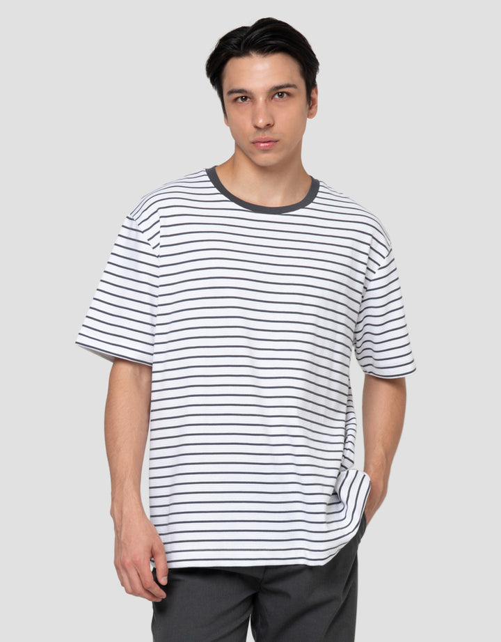 Cole Stripes Ottoman Regular Fit Kaos Pria