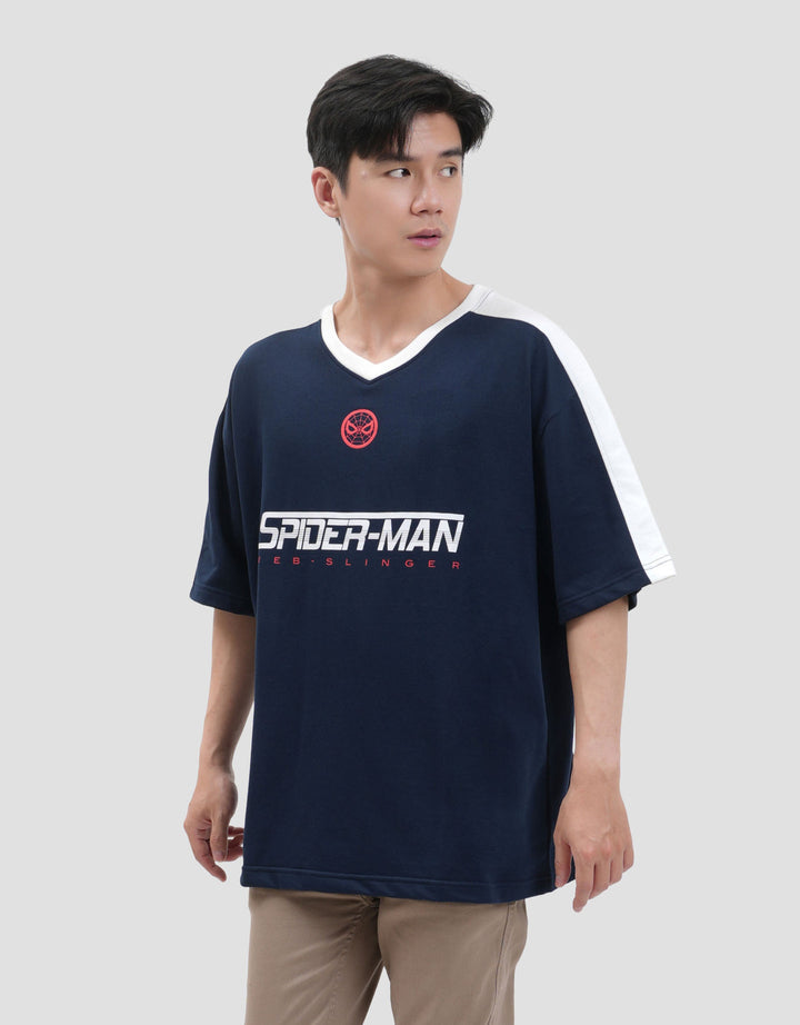 Marvel Varsity Spiderman Kaos Oversize Pria