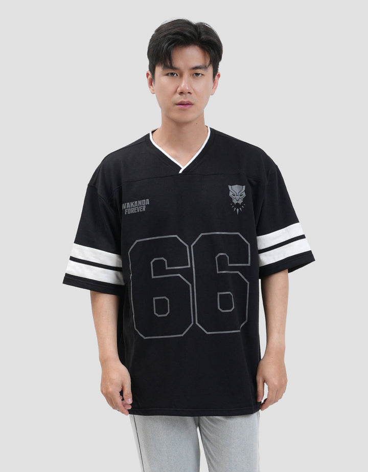 Marvel Varsity Black Panther Kaos Oversize Pria