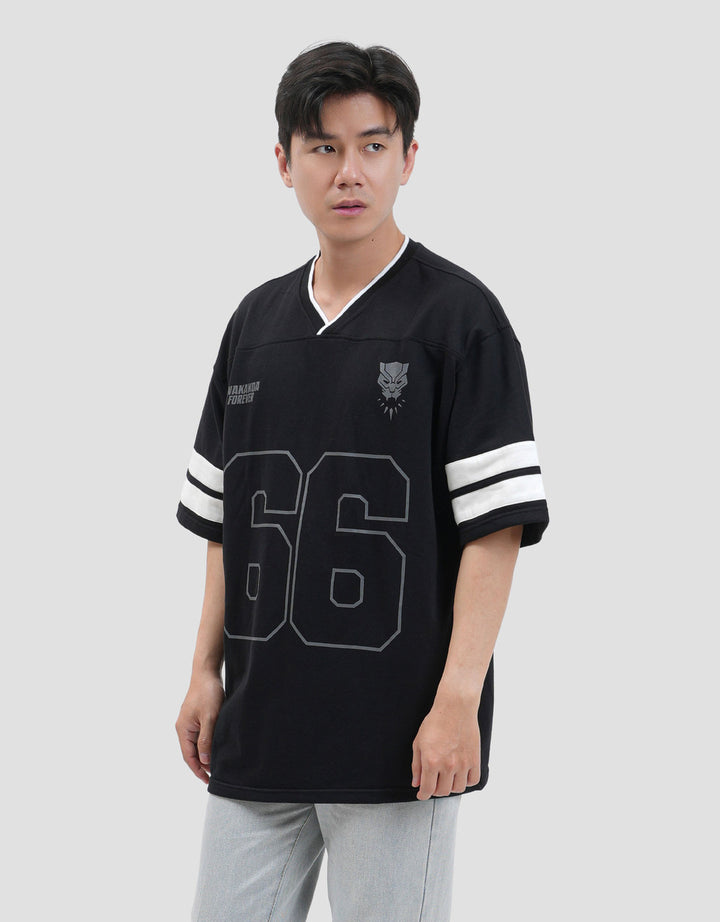 Marvel Varsity Black Panther Kaos Oversize Pria