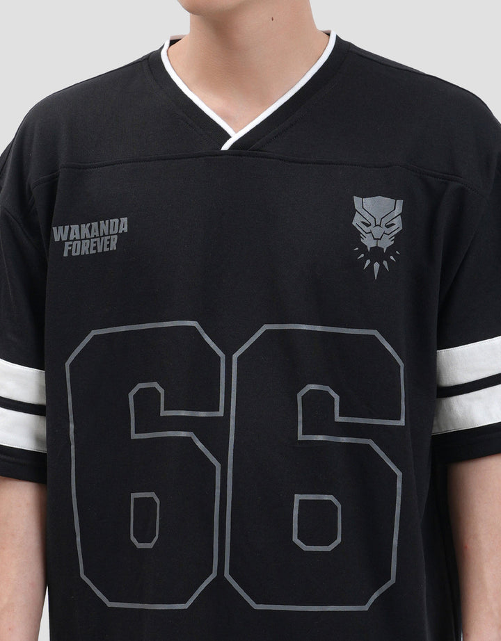 Marvel Varsity Black Panther Kaos Oversize Pria
