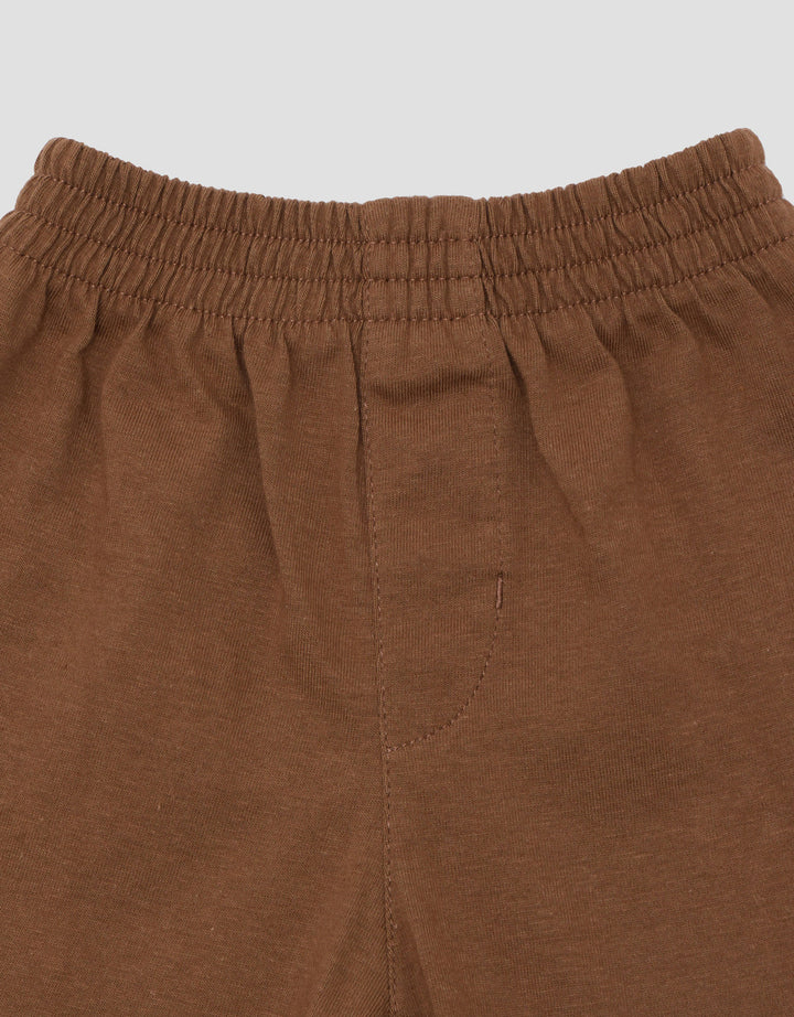 Little M Fake Henley Bear Pakaian Setelan Bayi