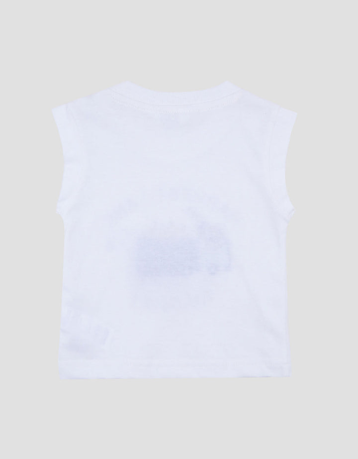 Little M Sleeveless Embro Truck Fruits Print Kaos Bayi