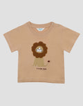 Little M Embro Lions Print Kaos Bayi
