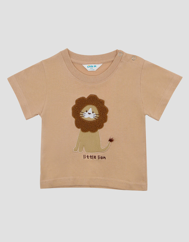Little M Embro Lions Print Kaos Bayi