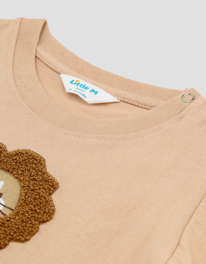 Little M Embro Lions Print Kaos Bayi