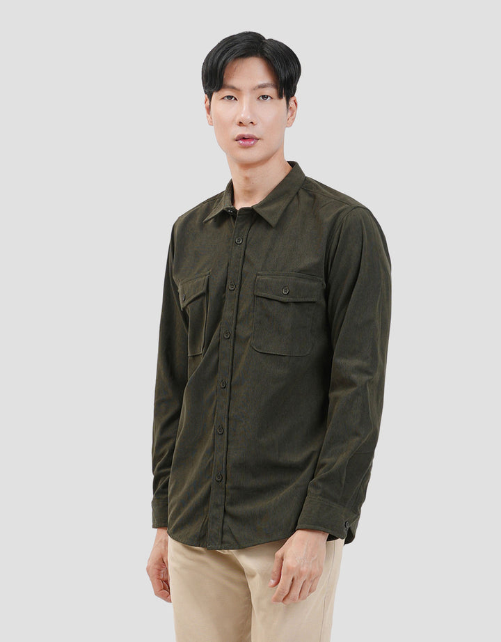 Gab's Double Pocket Kemeja Lengan Panjang Pria