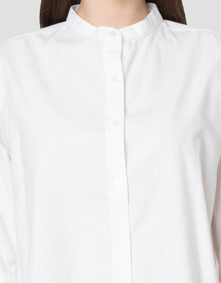 Connexion 3/4 Sleeve Ctn Mandarin Coll Kemeja Wanita