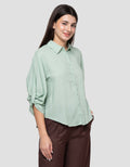 Connexion Blend Relaxed Knotted Sleeve Kemeja Wanita