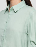 Connexion Blend Relaxed Knotted Sleeve Kemeja Wanita