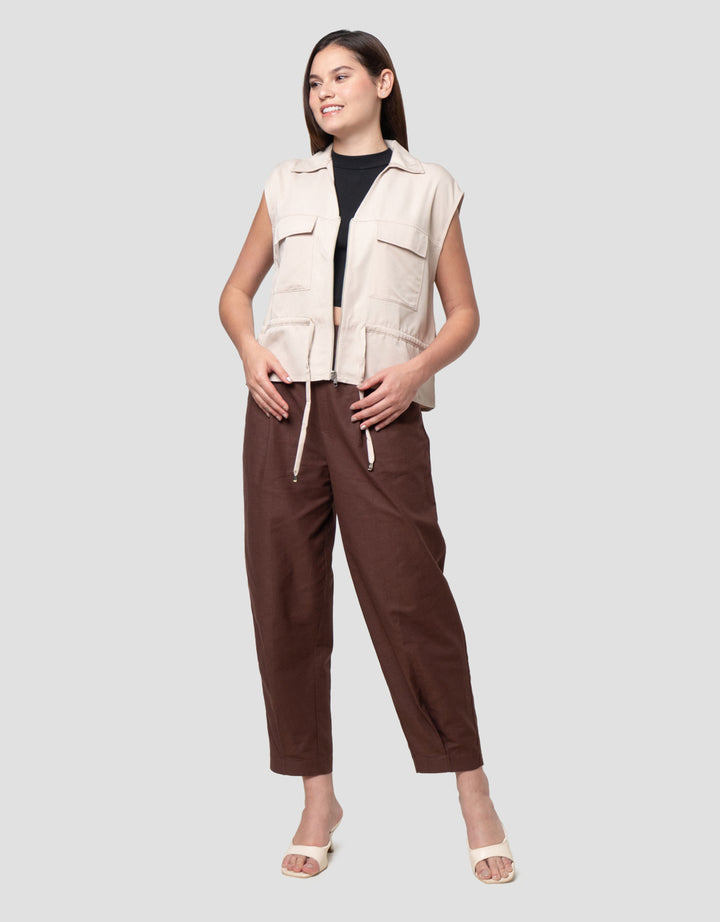 Connexion Casual Outer Blend With Drawstring Loose Fit Blazer Wanita