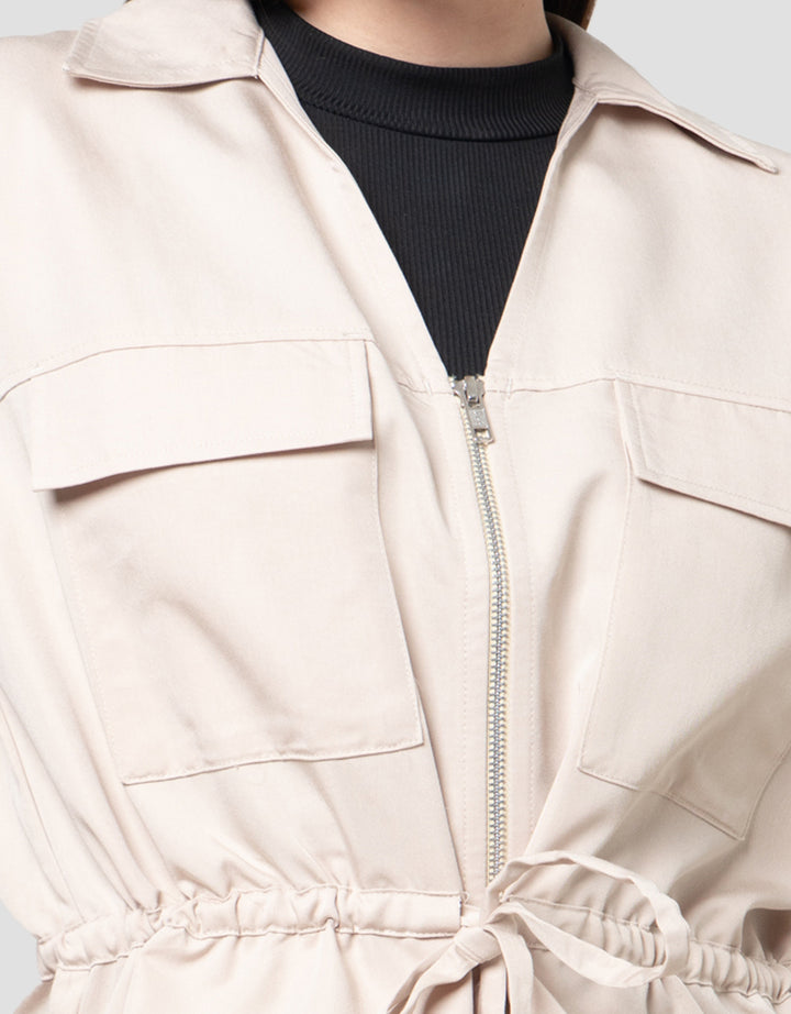 Connexion Casual Outer Blend With Drawstring Loose Fit Blazer Wanita