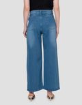 Connexion Wide Leg Full Length Whisker Celana Denim Wanita