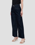 Connexion Wide Leg Full Length Whisker Celana Denim Wanita