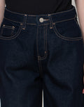 Connexion Wide Leg Full Length Whisker Celana Denim Wanita