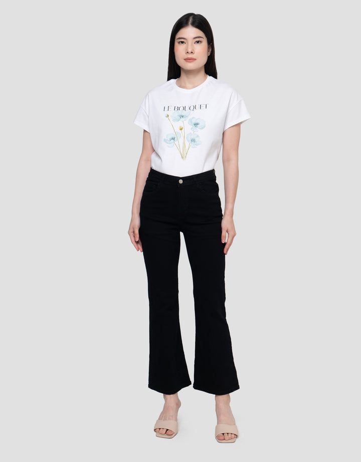 Connexion Bootcut Blck Mid Rise Full Length Celana Denim Wanita