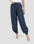 Connexion With Drawstring Loose Fit Jogger Denim Wanita