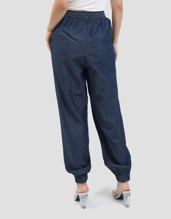 Connexion With Drawstring Loose Fit Jogger Denim Wanita
