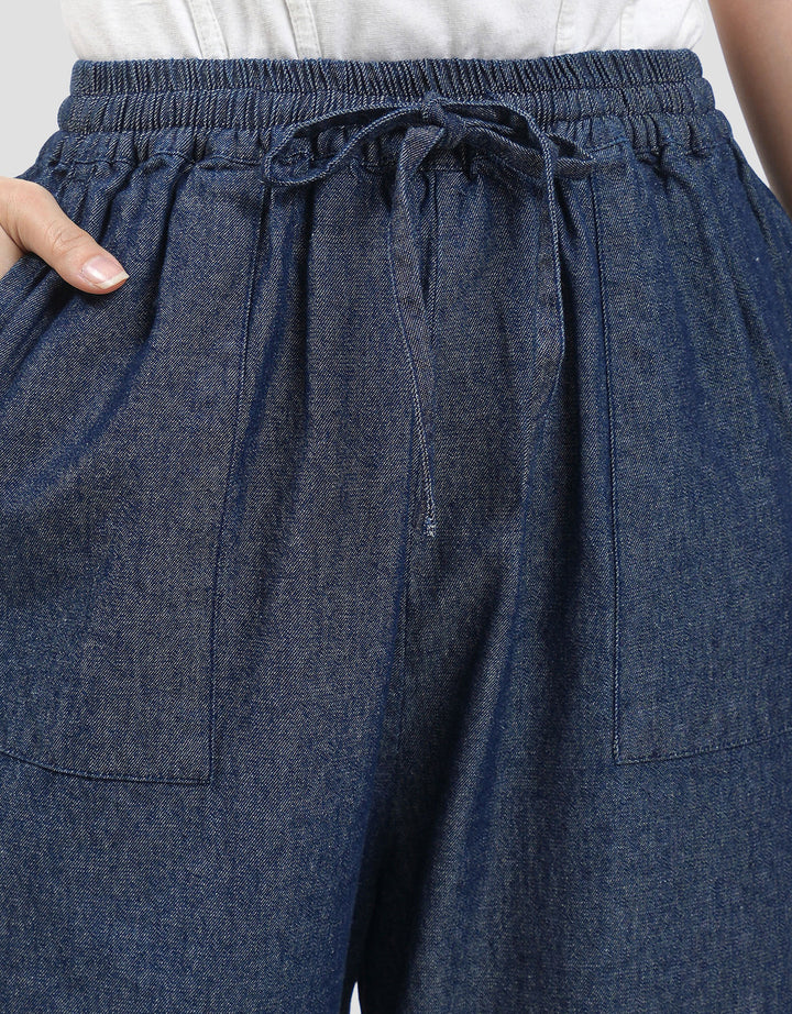 Connexion With Drawstring Loose Fit Jogger Denim Wanita