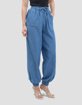 Connexion With Drawstring Loose Fit Jogger Denim Wanita