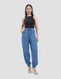 Connexion With Drawstring Loose Fit Jogger Denim Wanita