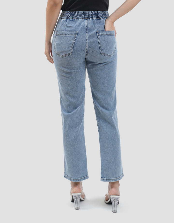 Connexion Drawsting Jogger Denim Wanita