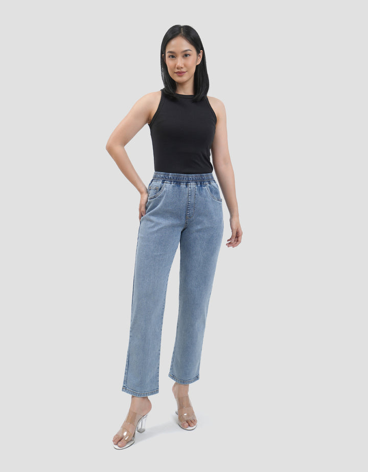 Connexion Drawsting Jogger Denim Wanita