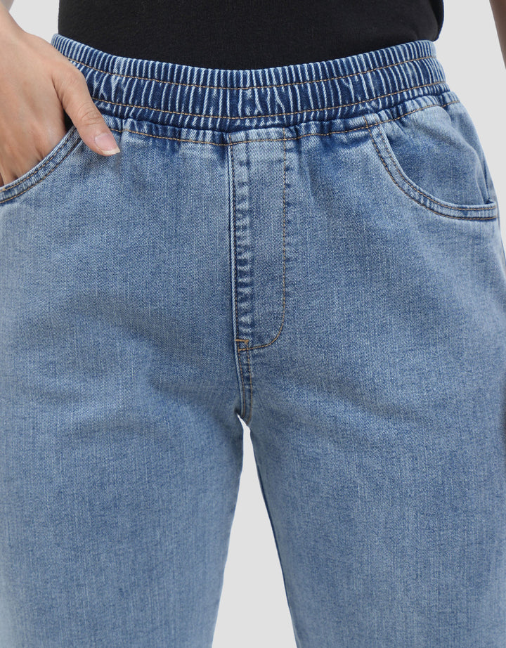 Connexion Drawsting Jogger Denim Wanita