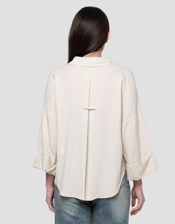 Connexion Linen Wide Fit Kemeja Wanita