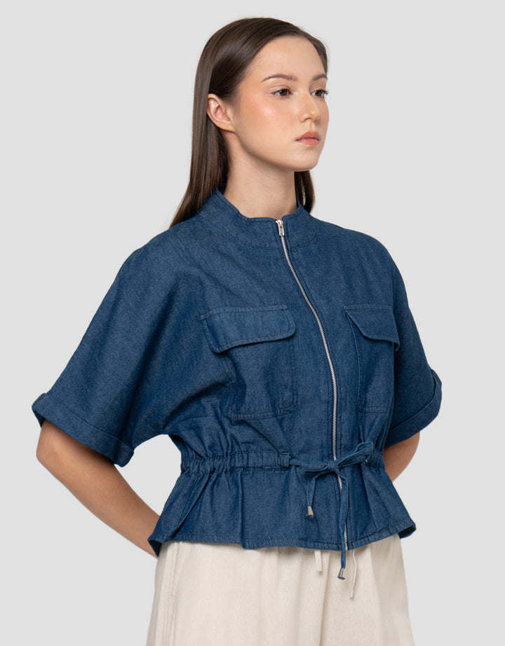 Connexion Denim Lightweight With Drawstring Jaket Wanita