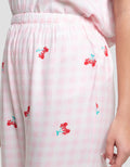 Disney Minnie Cherry Gingham Viscose Setelan Piyama Wanita