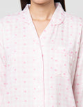 Nevada Gingham Hearts Viscose Pj Set With Piping Wanita