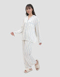 Nevada Wavy Line Viscose Pj Set With Piping Setelan Piyama Wanita