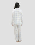Nevada Wavy Line Viscose Pj Set With Piping Setelan Piyama Wanita