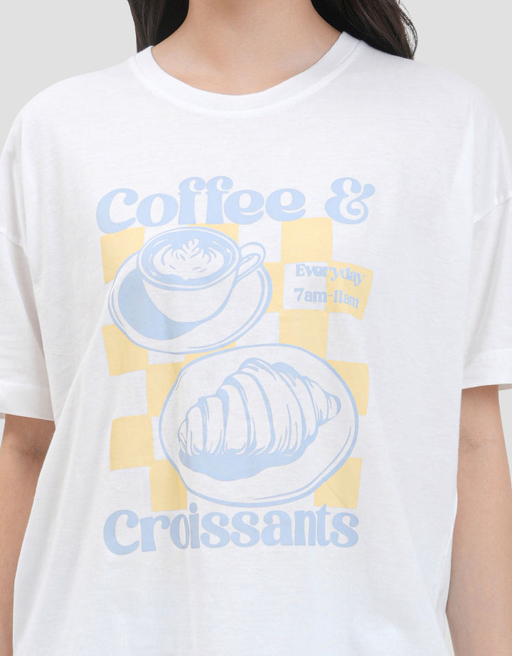 Nevada Coffee And Croissants Tee Setelan Piyama Wanita
