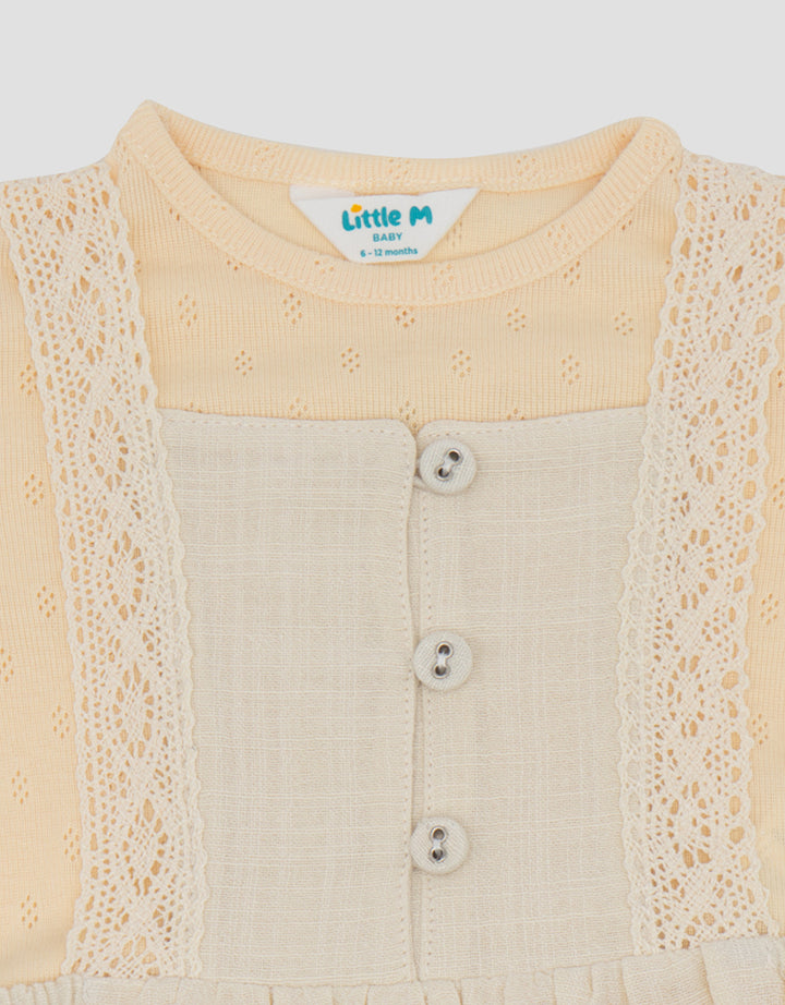 Little M Woven 2Pc Rami Slub Midi Dress Bayi