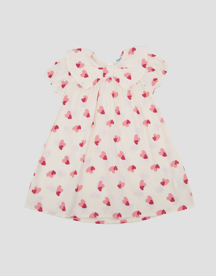 Little M Woven Rami Print Love Midi Dress Bayi