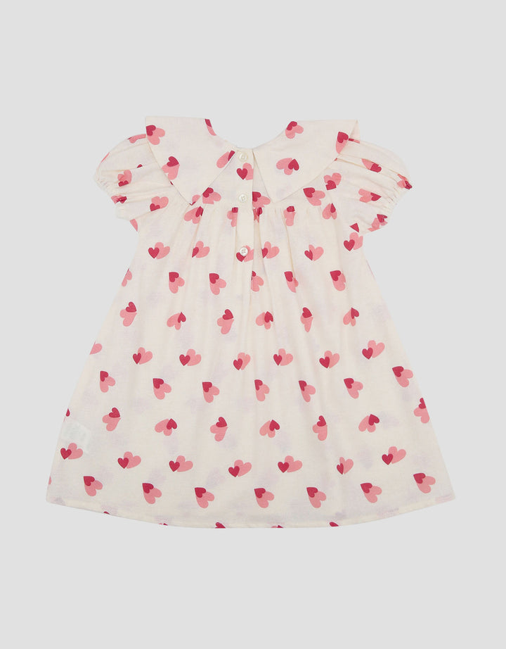 Little M Woven Rami Print Love Midi Dress Bayi
