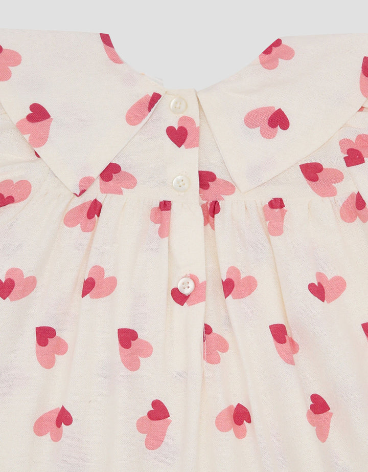 Little M Woven Rami Print Love Midi Dress Bayi