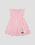 Little M Woven Textured With Bunny Midi Dress Bayi