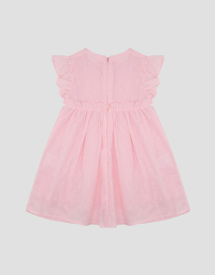 Little M Woven Textured With Bunny Midi Dress Bayi