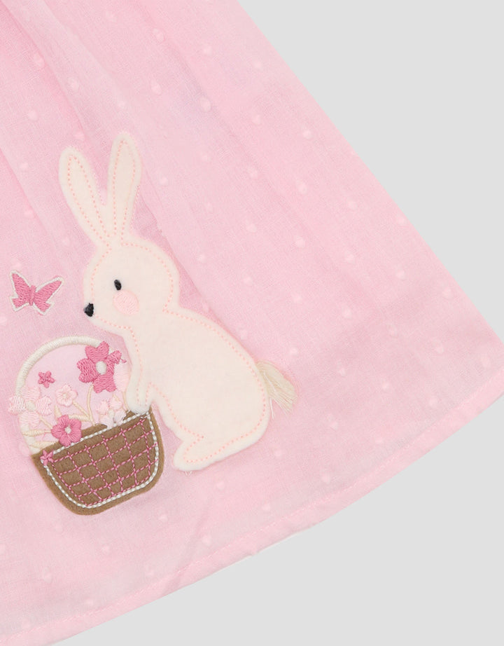 Little M Woven Textured With Bunny Midi Dress Bayi