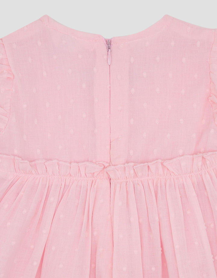 Little M Woven Textured With Bunny Midi Dress Bayi