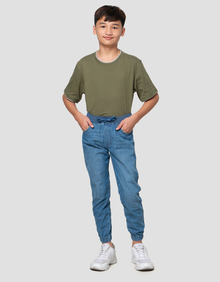 Nevada Jogger Pull On Pants Elastic Celana Denim Anak Laki-laki