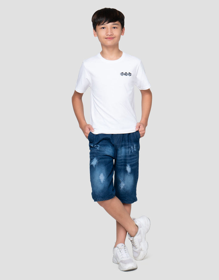Character Batman Action Fly Print Kaos Anak Laki-laki